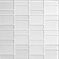 Color Wave Tile Ice White 3'' x Block Random Mosaic CW01