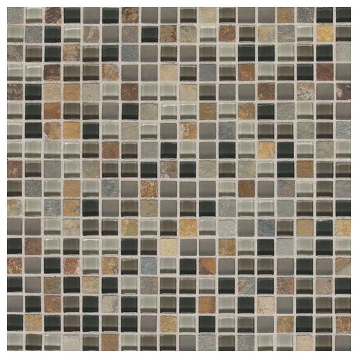Slate Radiance Flint 5/8 x 5/8 Mesh-mounted Mosaic Blend SA55
