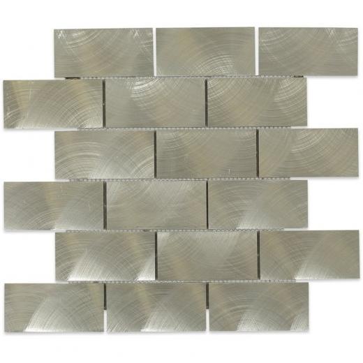 Soho Studio Silver Aluminum Tile 2x4 Brick ALU2X4SLVR