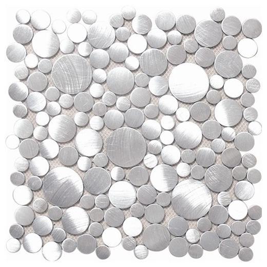 Soho Studio Silver Circles Aluminum Tile