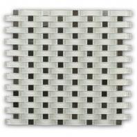 Soho Studio 3D Wave with White and Metal Dot Mosaic Tile