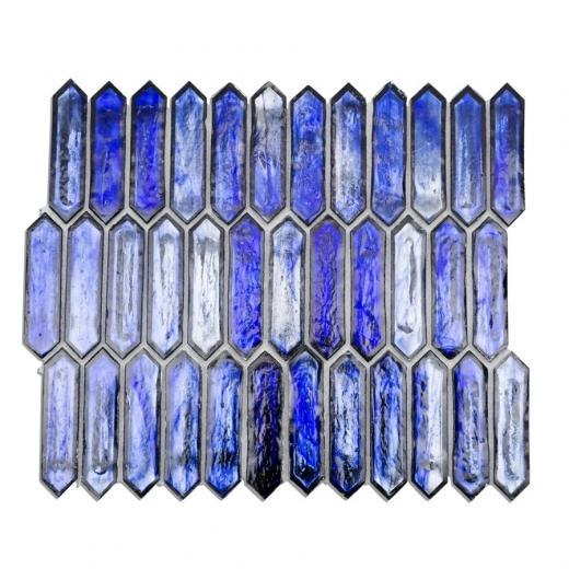 Soho Studio Artemis Series Cobalt Ice Hexagon Glass Backsplash ARTMSCOBICE
