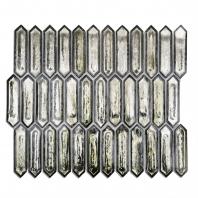 Soho Studio Artemis Series Platinum Moss Hexagon Glass Backsplash ARTMSPLATMOSS