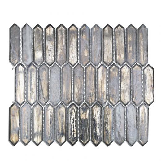 Soho Studio Artemis Series Silver Haze Hexagon Glass Backsplash ARTMSSLVRHZE