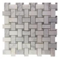 Soho Studio Basket Weave Series in Asian Statuary Honed with Lady Gray Dot