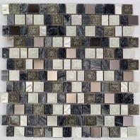 Soho Studio Bijou Series Gravel Steel Crackled Glass Mosaic