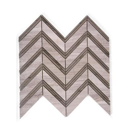 Soho Studio Chevron Series Wooden Beige with Athens Gray Marble Tile