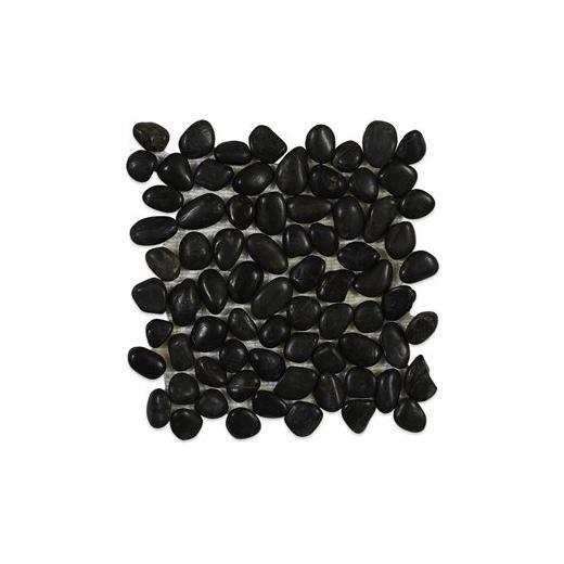 Soho Studio Cobblestone Series Black Flat Pebble Tiles