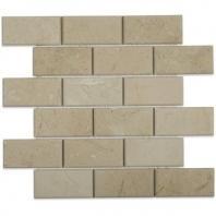 Soho Studio Crema Marfil Series 2x4 Beveled Edge Polished Brick Marble Tile