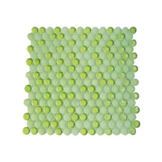 Soho Studio Crystal Series Apple Lime Penny Rounds Glass Tile