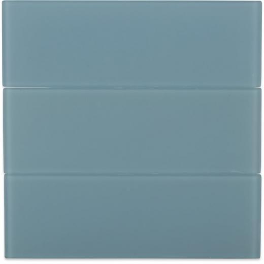 Soho Studio Crystal Series Blue Gray 4x12 Frosted Subway Glass Tile