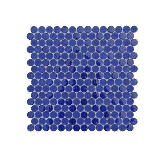 Soho Studio Crystal Series Cobalt Blue Penny Rounds Glass Backsplash