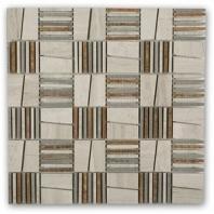 Soho Studios City Stone Series Wooden Beige with Wood Onyx and Lady Gray Marble Tile