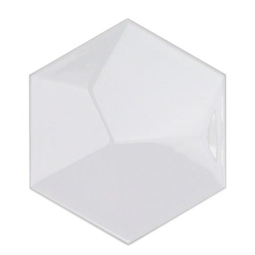 Soho Studio Hexagono Series- Piramidal Blanco Brillo 6 inch Hexagon TLHEXPRMDBLNCBRL