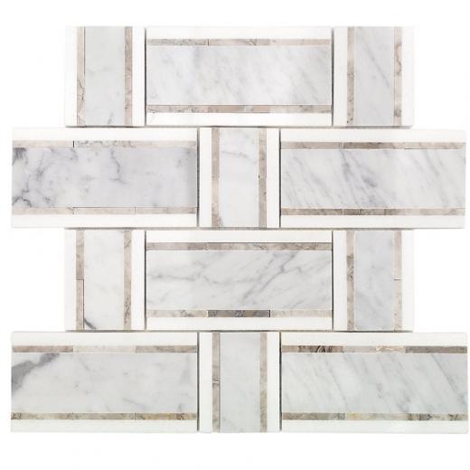 Soho Studio Interlace White Carrara, Temple Gray and Thasso INTLACWTRTMPGTHS