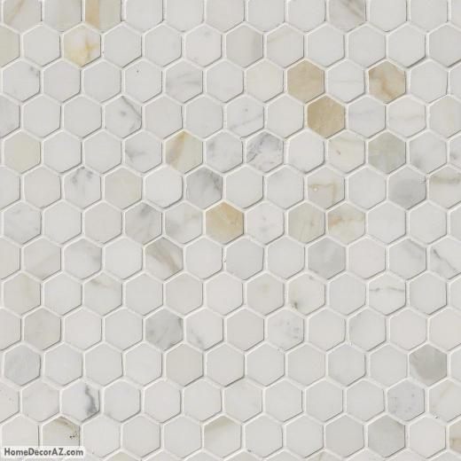 MSI Stone Calacatta Gold Hexagon Mosaic Backsplash SMOT-CALAGOLD-1HEX