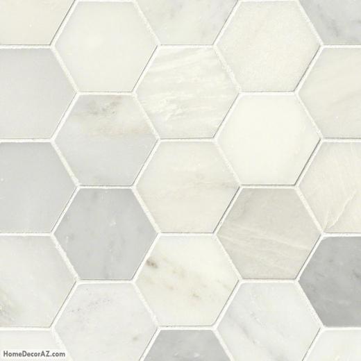 MSI Stone Greecian White Hexagon Mosaic Backsplash SMOT-GRE-3HEXP