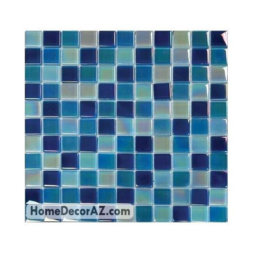 MSI Stone Iridescent Blue Blend Mosaic Backsplash SMOT-GLSB-IRB8M