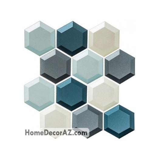 Shimmering Breeze Series Hawaiian Blue SHM692 Beveled Hexagon Tile