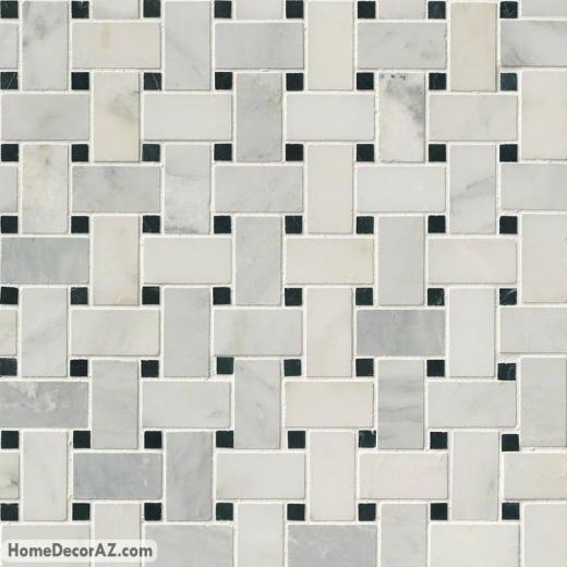 MSI Stone Arabescato Carrara Basketweave Mosaic Backsplash SMOT-ARA-BWP