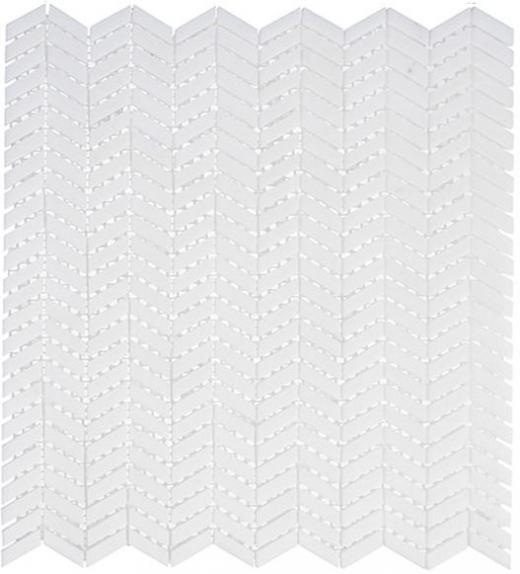 Glasstile Covered Bridges Series Atrium White Chevron Mosaic Tile CVB362