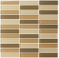 Eleganza Blend Capuccino Matte Stacked Mosaic Tile GL3403