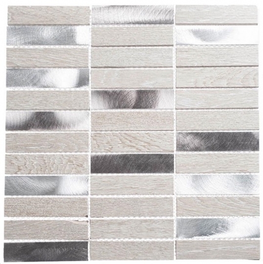Maison De Luxe Series Silver Tower 1x4 Stacked Mosaic Tile MDX-2702