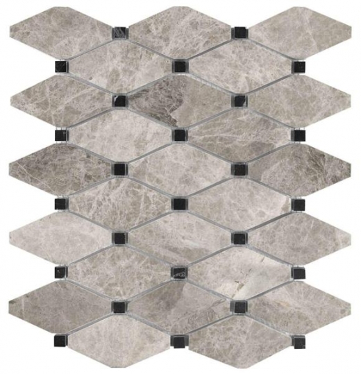 Anatolia Uptown Stone Polished Phantasie Gray Clipped Diamond Mosaic AC76-431