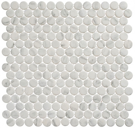 Polka Dot Series PLK61- Jasmine Delight Marble Look Penny Round Tile