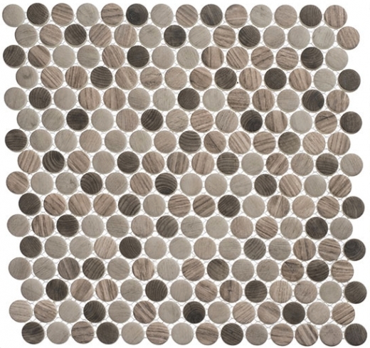 Polka Dot Series PLK63- Southern Tail Wood Look Penny Round Tile