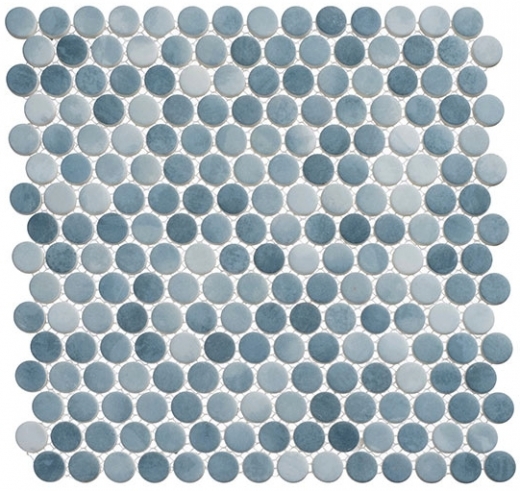 Polka Dot Series PLK66- Seashore Waves Penny Round Tile