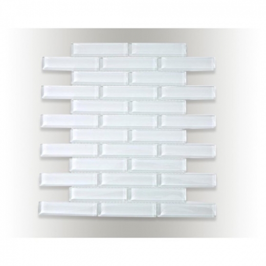 Loft Super White 1x4 Brick Glass Tile by Soho Studio LFT1X4BRKSPRWH