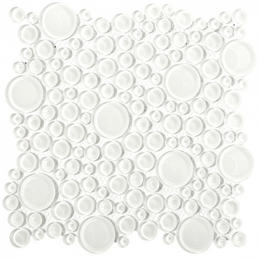 Loft Super White Circles Glass Tile by Soho Studio LFTGLCRCLSPRWH