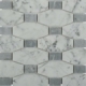 Long Octagon White Carrera Mosaic Tile by Soho Studio LNGOCTWTCR