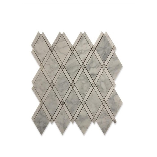 Majestic Textured White Carrera Diamond Mosaic Tile by Soho Studio MAJTXWHTCR