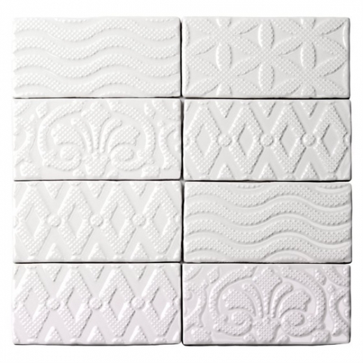 Masia Jewel Blanco 3x6 Ceramic Subway Tile by Soho Studio MASJWL3X6BLNCO