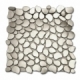 Brush Metal Stainless Silver Brush Cobblestone Metal Tile by Soho Studio METSLVCBL