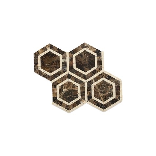 Metrology Dark Emperador Hexagon Tile by Soho Studio METGDKEMPCRM