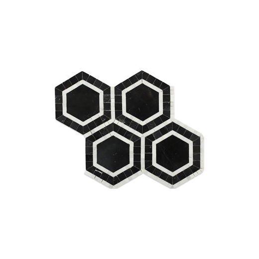 Metrology Nero Hexagon Tile by Soho Studio METGNEROASN