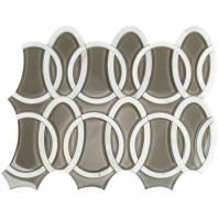 Loom Asian Statuary and Taupe Glass Mosaic Tile by Soho Studio MJLOOMASTTAUP