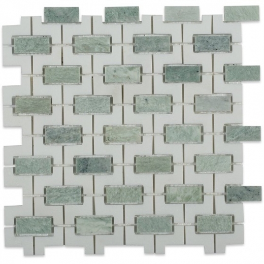 Rebus Ming Green & Thassos Mosaic Tile by Soho Studio RBSTHSMNG