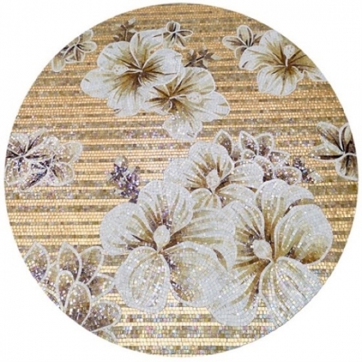 Rug Series- Floral Aura Circle Mosaic Tile by Soho Studio RUGFLRLCRCAURA