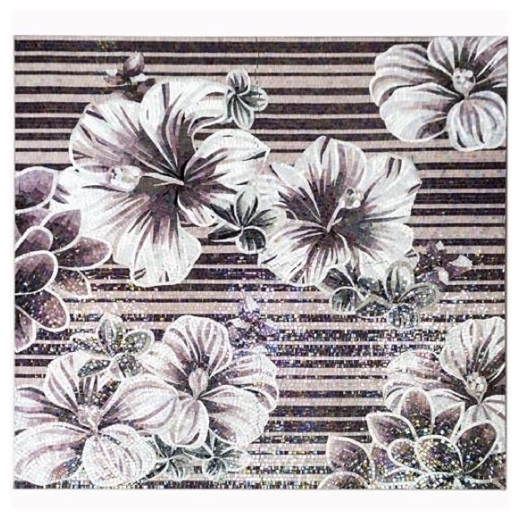 Rug Series- Floral Lilac Square Mosaic Tile by Soho Studio RUGFLRLSQLILAC