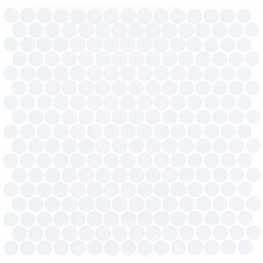 Simple Penny Rounds Polished White Circle Tile by Soho Studio SMPPNYSLDPLWHT