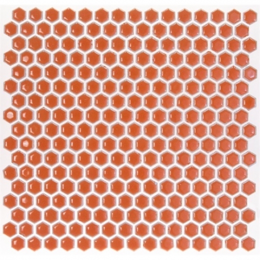 Simple Tangerine Hexagon Tile by Soho Studio SMPHEXTANGRN