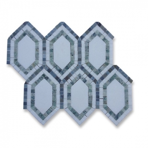 New Era Thassos Long Hexagon Mosaic Tile by Soho Studio NERATHSMGLB