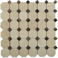 Octagon Crema Marfil Mosaic Tile by Soho Studio OCTCRMRDKEMP