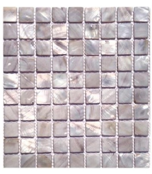 Pearl Mist Gray Flat Squares Pearl Backsplash by Soho Studio PRLSQGRYMST