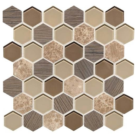 Daltile IB02- Idyllic Blends Sylvan Sunset Hexagon Mosaic Tile