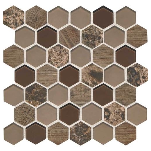 Daltile IB03- Idyllic Blends Rustic Eve Hexagon Mosaic Tile